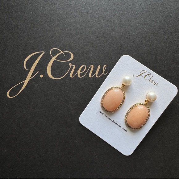 J. Crew Stone and freshwater pearl earrings - Picture 3 of 5